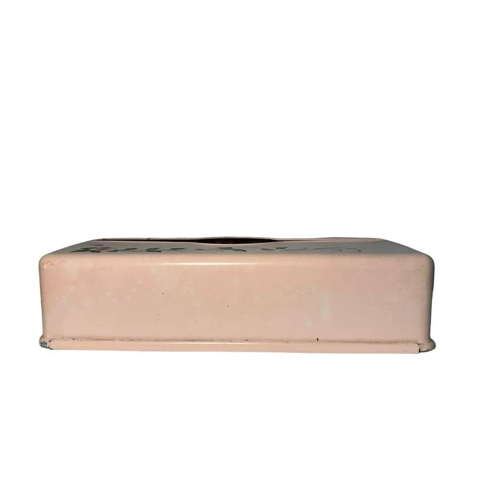 Vintage Detecto metal light pink tissue holder